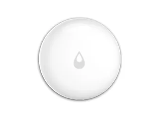 Aqara Zigbee water leak sensor, a small round white puck